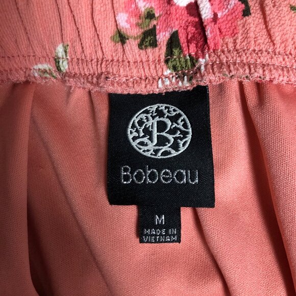 Bobeau Asymmetrical Midi Skirt Womens Size Medium Coral Floral Faux Wrap Fairy - Picture 6 of 8